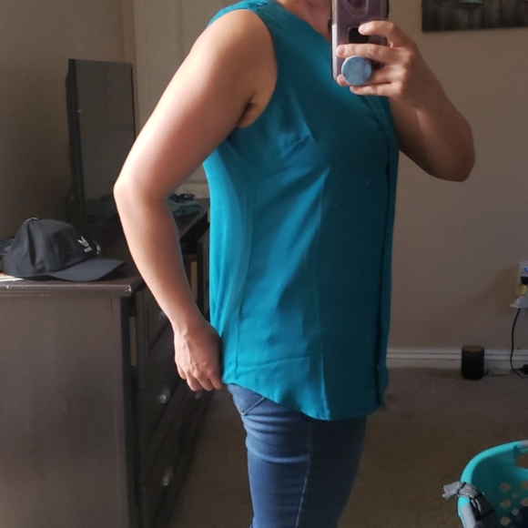 Teal Blue Blouse. Size Small. - Picture 2 of 4